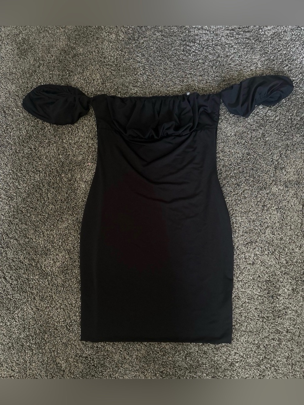 Better Be Black Off-Shoulder Mini Dress Size Medium 0576